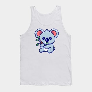 Cute Koala Eating Leaf Tank Top